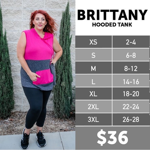 Lularoe Brittany Sleeveless Hoodie - Picture 2 of 2